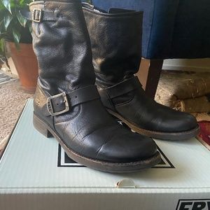 Frye "Veronica" black moto boots 7
